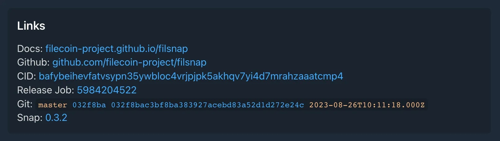 filsnap.dev links